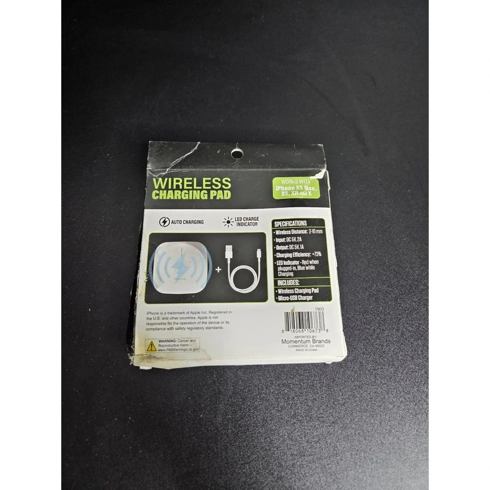 Wireless Charging Pad Qi Compatible LED Indicator with Cable – NIB